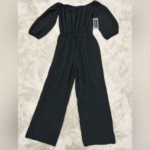 Black and white polka dot jumpsuit